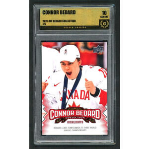 2023 Upper Deck Connor Bedard Collection #5-  Rookie Card RC Graded 10 Gem Mint